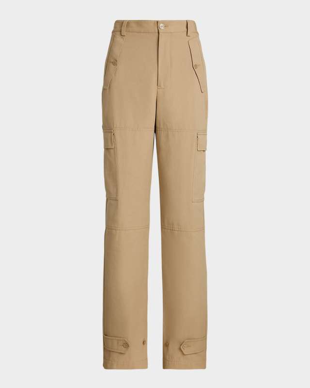 Gentry Soft Cotton Canvas Straight-Leg Cargo Pants
